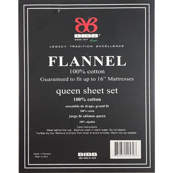 BIBB Home Winter Cotton Flannel Sheet Set Ivory Queen Size 4pc Hedgehog Print - Picture 4 of 10